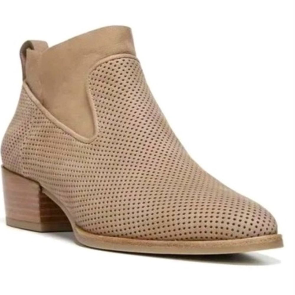Via Spiga Tricia suede perforated booties sand size 10